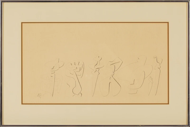 Sorel Etrog, Studies for Sculpture, pencil drawing, 1962 - view 2
