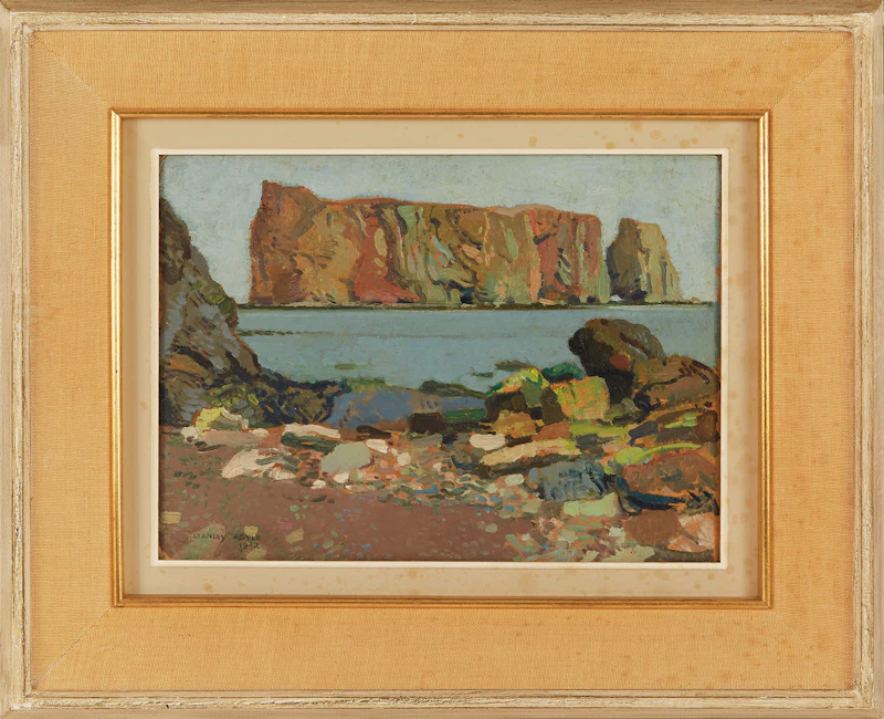 Stanley Royle, Percé Rock, Grey Morning, oil on board, 1942 - view 2