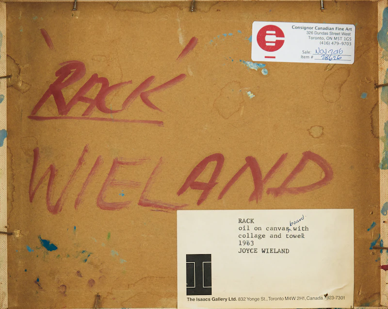 Joyce Wieland, Rack, oil and collage on board with towel, 1973 - view 2