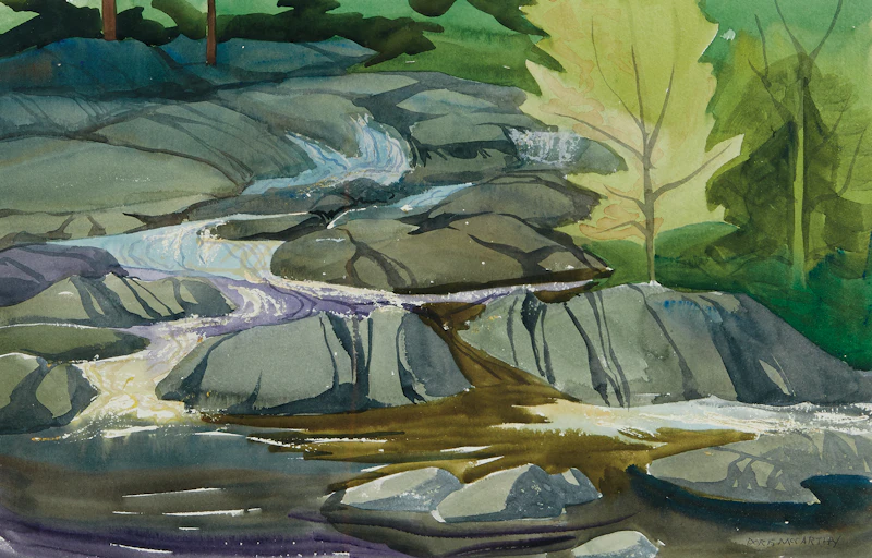 Doris Jean McCarthy, The Rapids on Crowe River, watercolour, 2000 - view 1