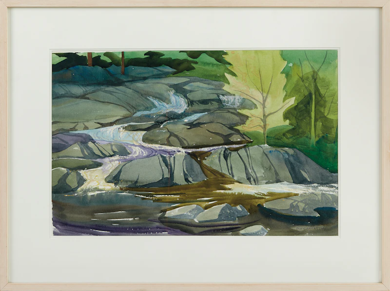 Doris Jean McCarthy, The Rapids on Crowe River, watercolour, 2000 - view 2