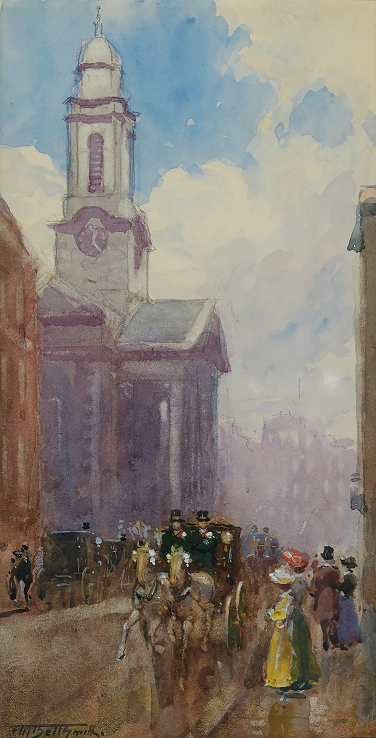 Frederic Marlett Bell-Smith, St. George’s Hanover Square, watercolour, 1908