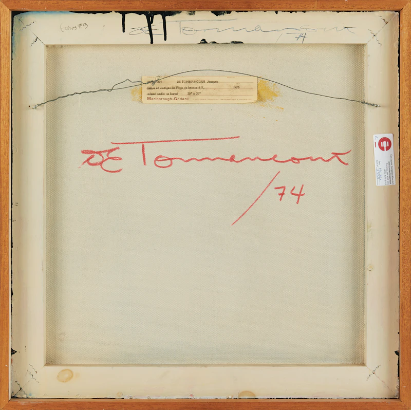 Jacques Godefroy de Tonnancour, Échos et vestiges de l’âge de bronze #9, mixed media on board, 1975 - view 3