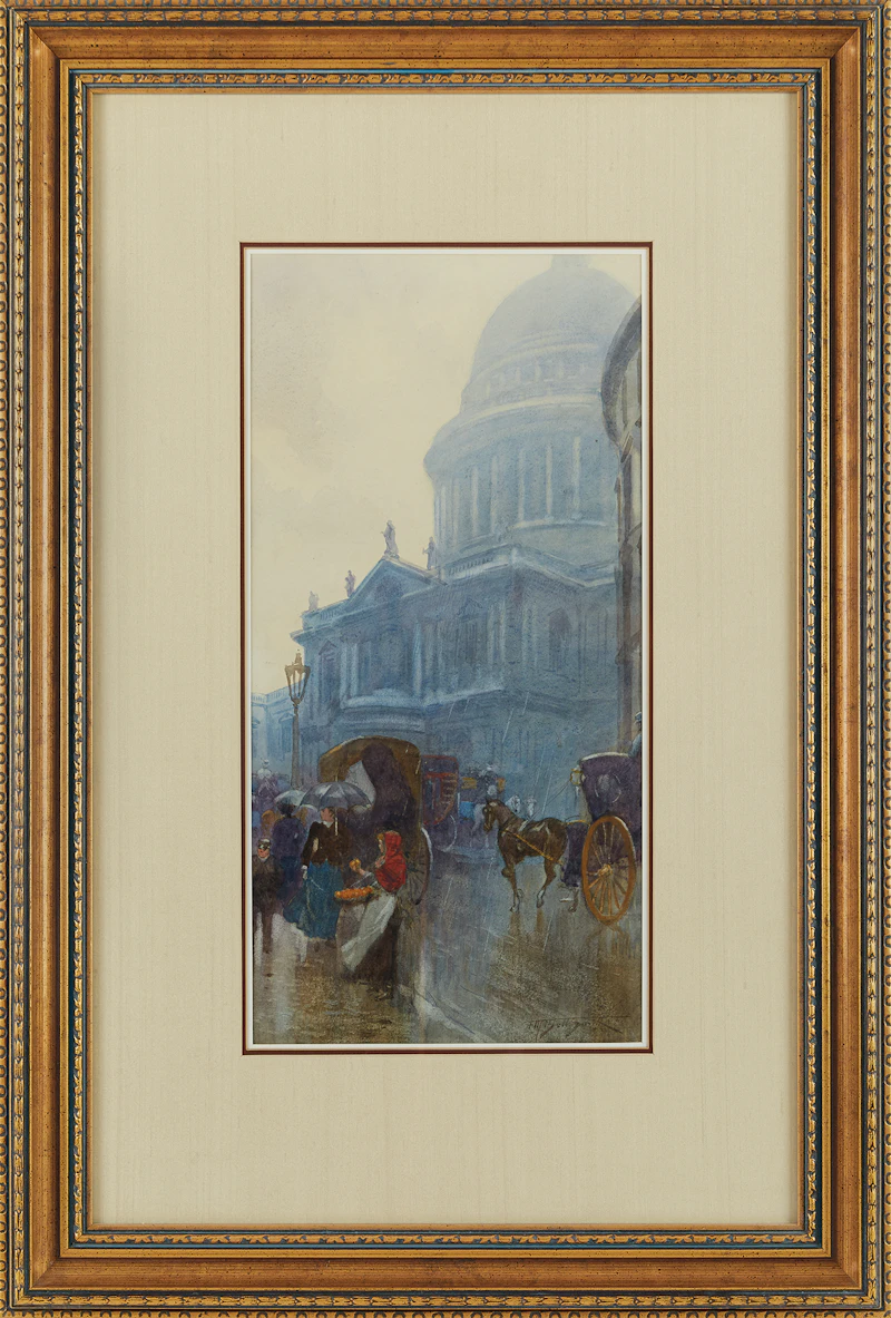 Frederic Marlett Bell-Smith, St. Paul’s, A Rainy Day in London (The Orange Seller), watercolour - view 2
