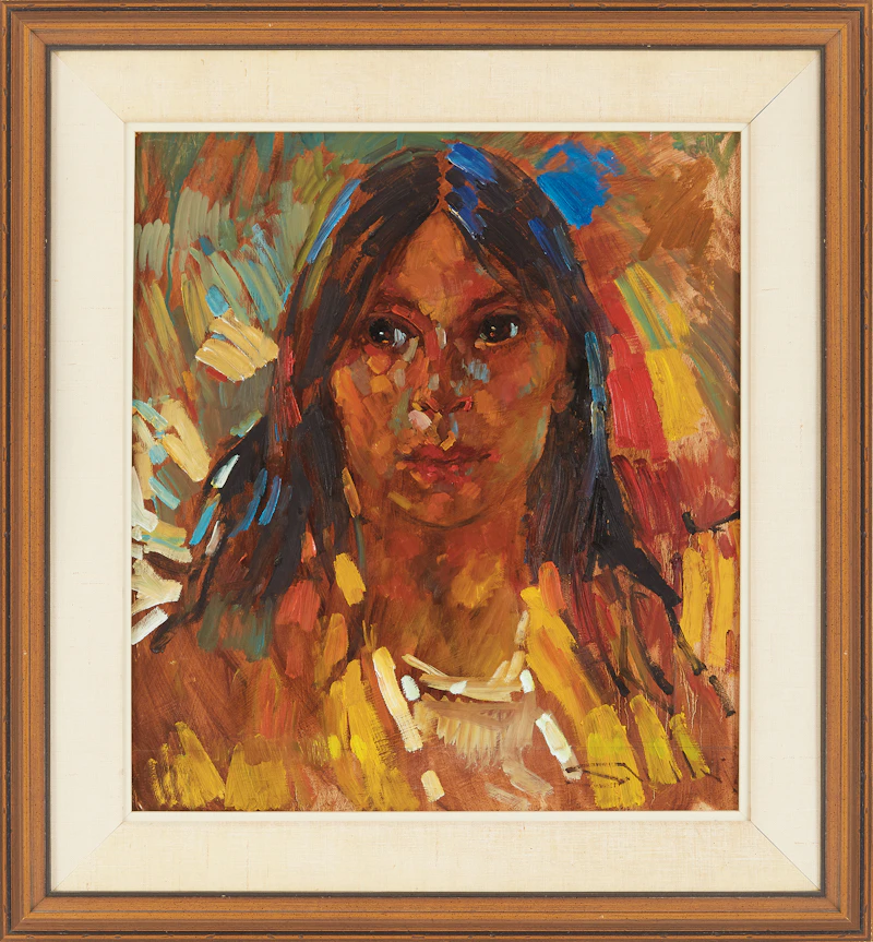 Arthur Shilling, Portrait of Melinda, oil on board, 1978 - view 2