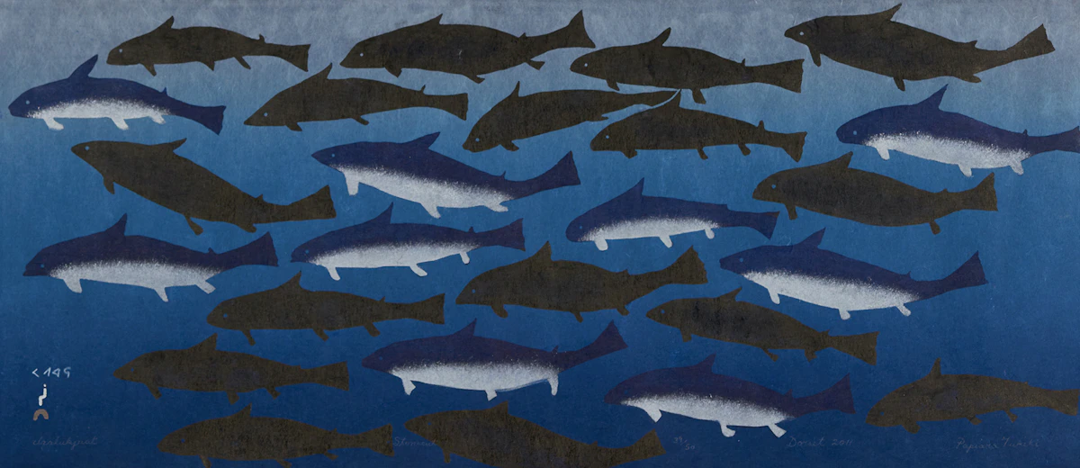 Papiara Tukiki, Blue Sharks, stonecut, 2011