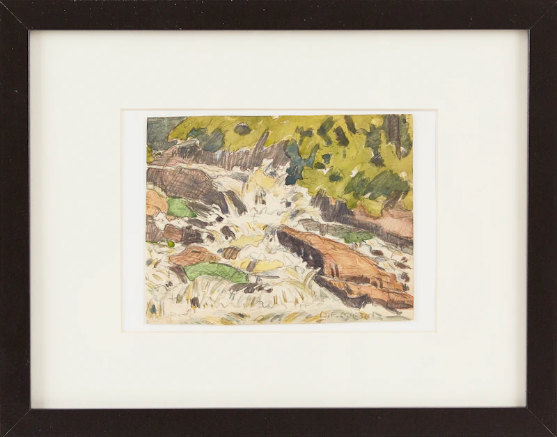 Bernice Fenwick Martin, Muskoka Rapids, pencil and watercolour on paper - view 2
