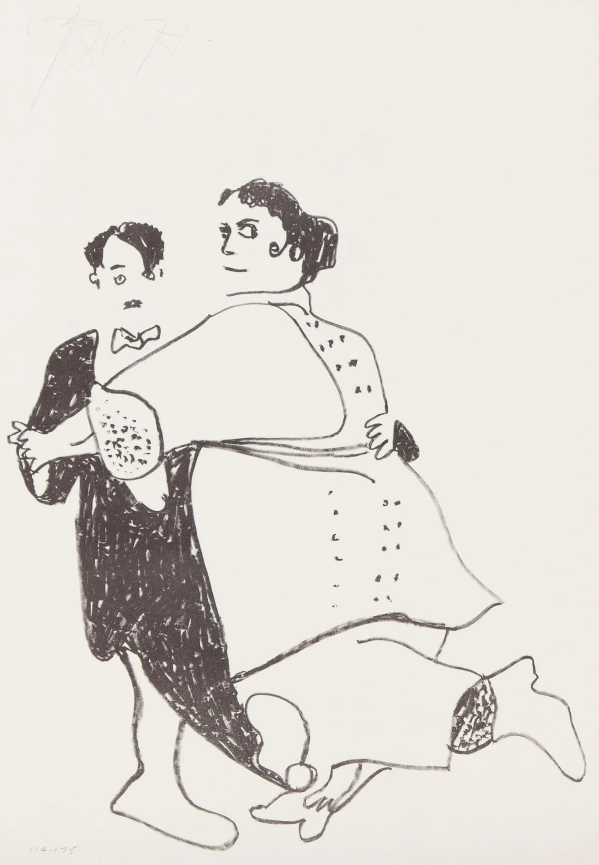 Harold Barling Town, Charlie Chaplin and Marie Dressler, lithograph, 1971