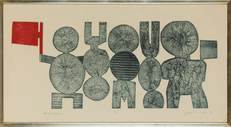 John Esler, America, America, colour etching, 1964 - view 2