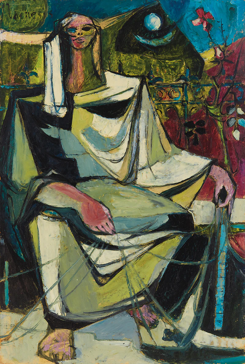 Alexander Samuel Millar, Abstract Bull; Lachesis , pair of oils on board - view 3