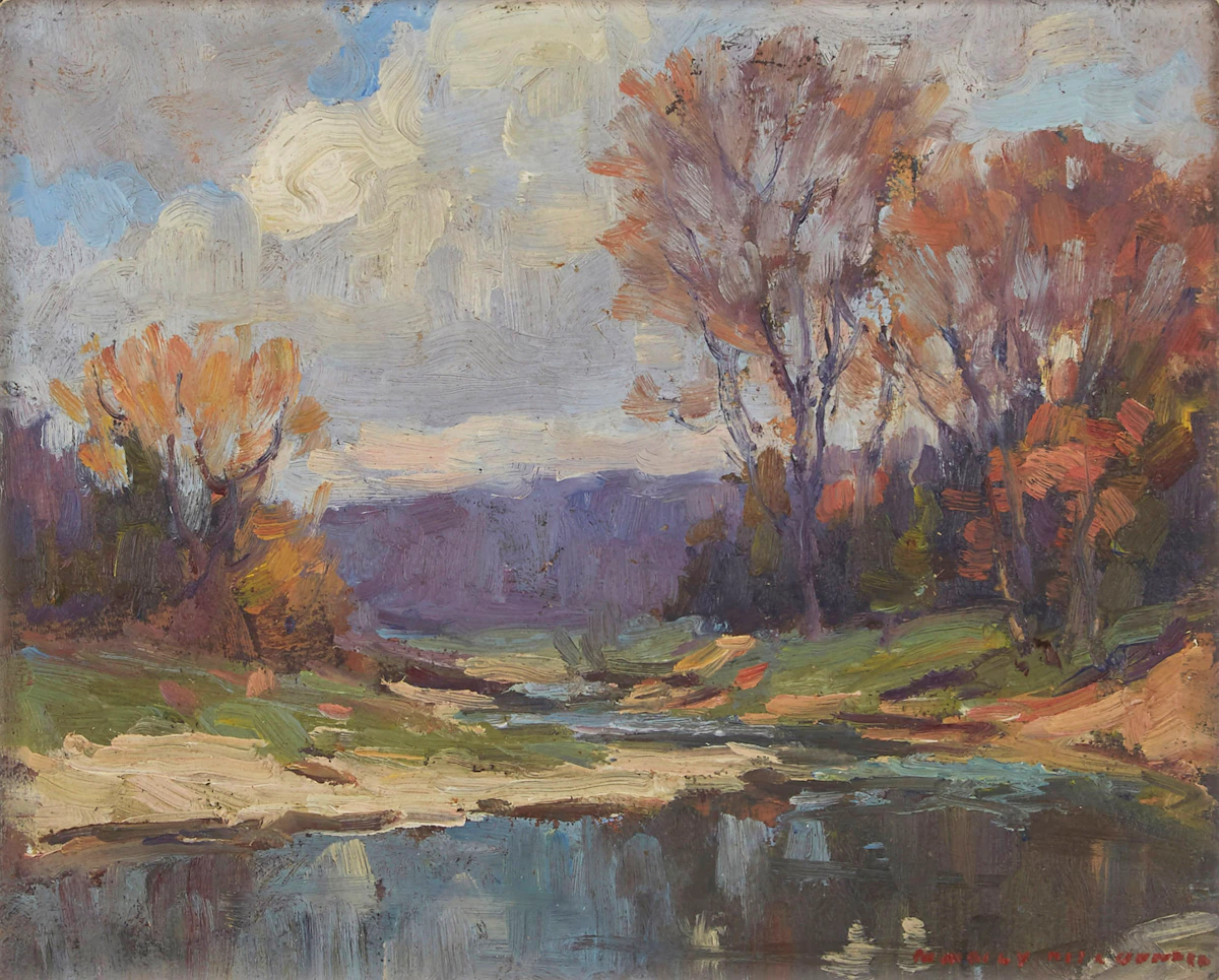 Manly Edward MacDonald, Spring Landscape, oil on board