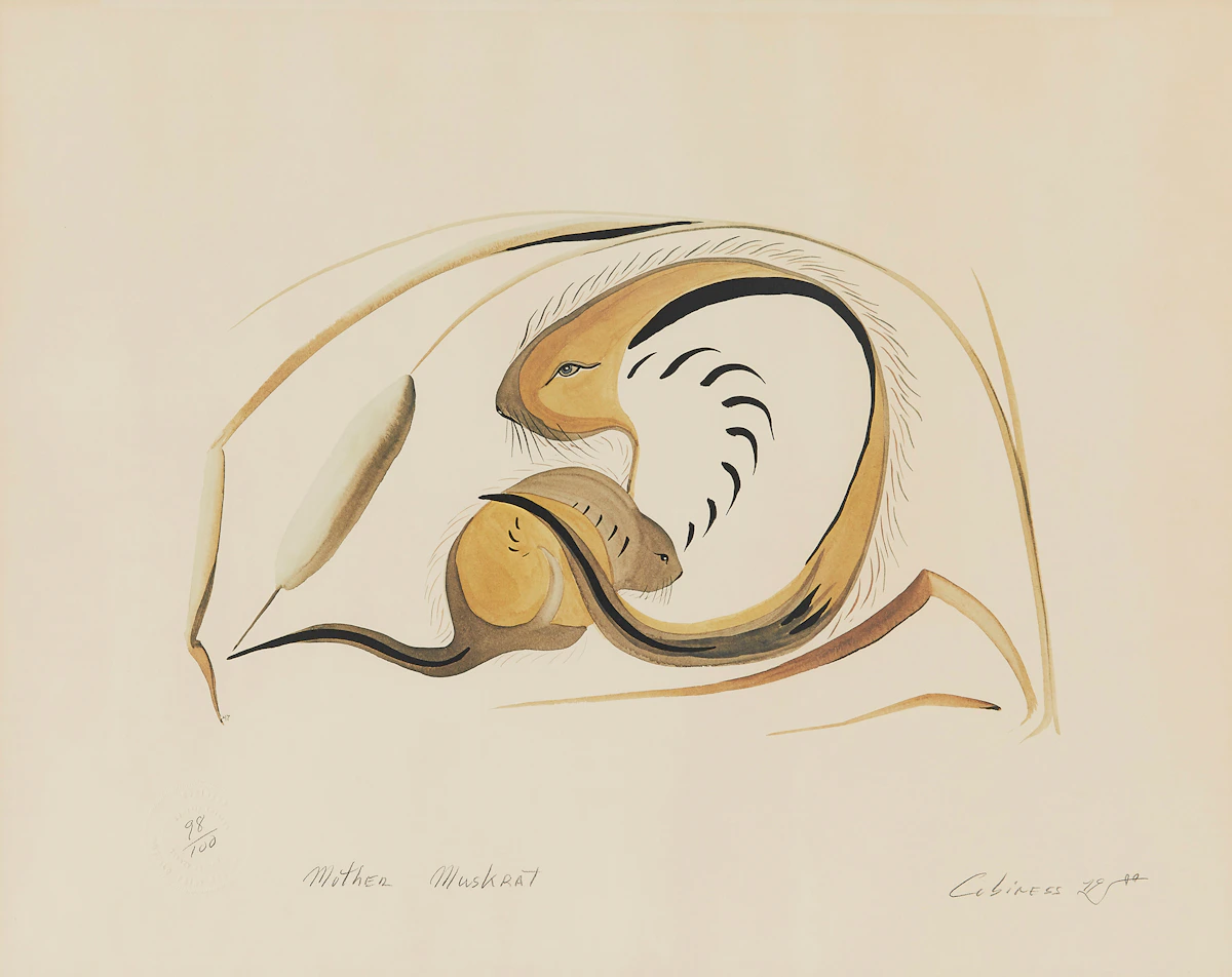Eddy Cobiness, Mother Muskrat, serigraph, 1979