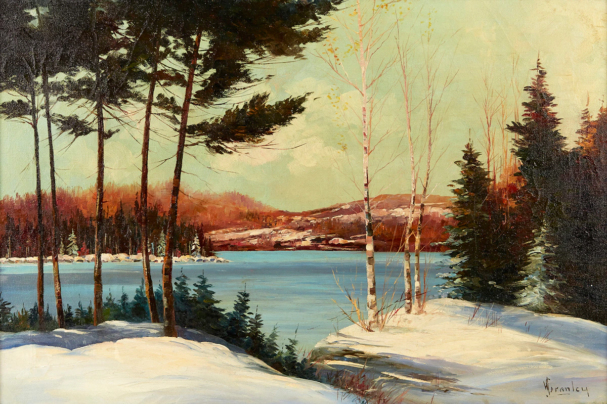 William Stanley, Winter at the Lake, oil on canvas