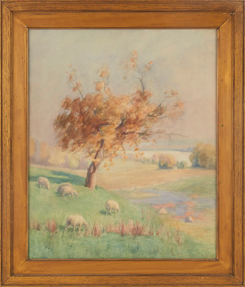 Mary Alberta Cleland, Pastoral Landscape , watercolour, 1919 - view 2