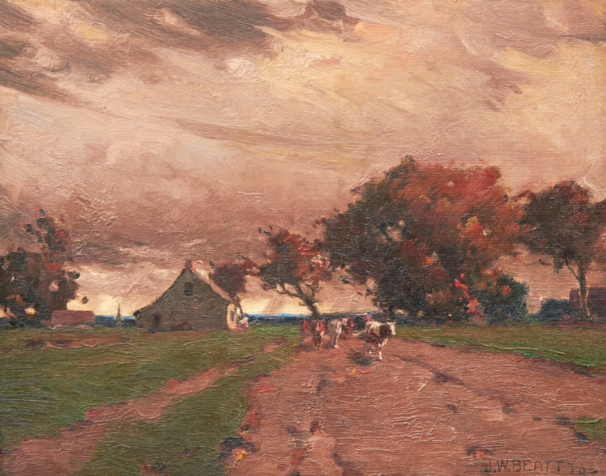 John William Beatty, Wandering Cattle, oil on canvas, 1906