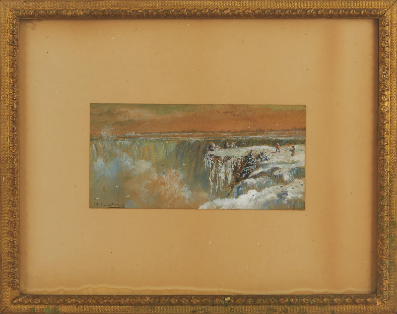 William Armstrong, Niagara Falls, Table Rock, watercolour heightened with white, 1892 - view 2