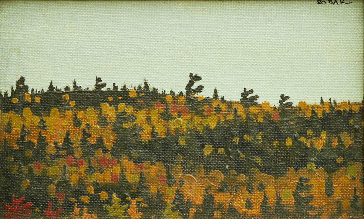Bruno Joseph Bobak, Fall Evening, oil on canvas board