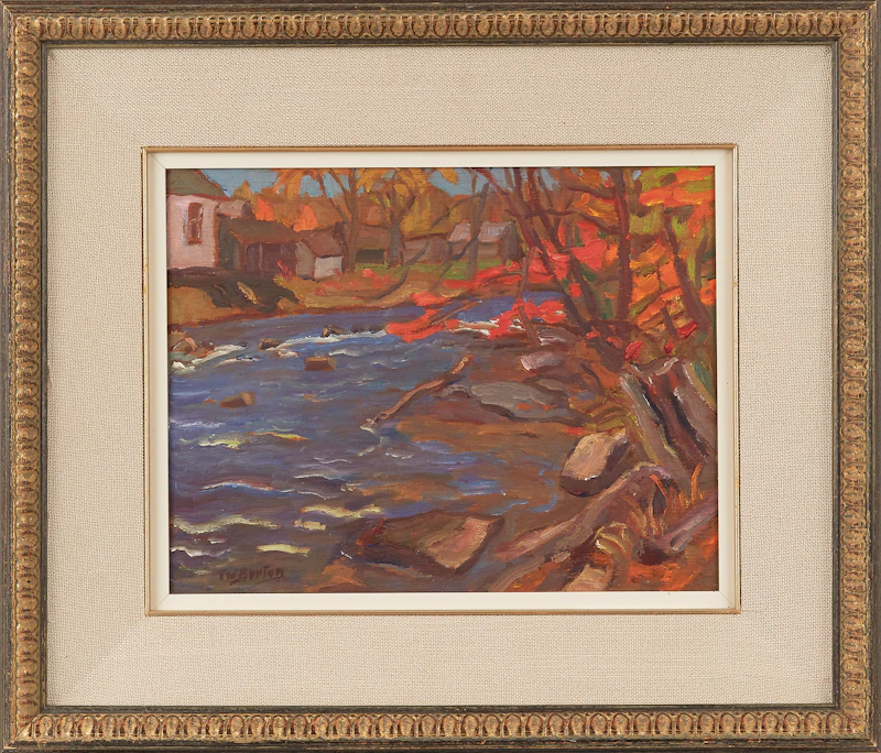 Ralph Wallace Burton, Old Mill Property, Glen Tay River near Perth, Ont., oil on board, 1973 - view 2