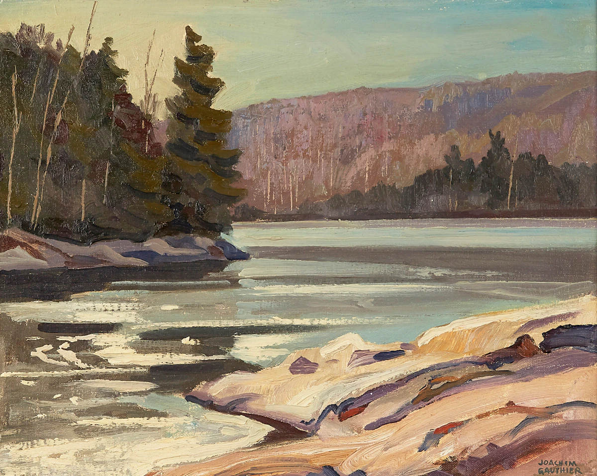 Joachim George Gauthier, November Freeze-up, Lake Kushog, oil on panel, 1962