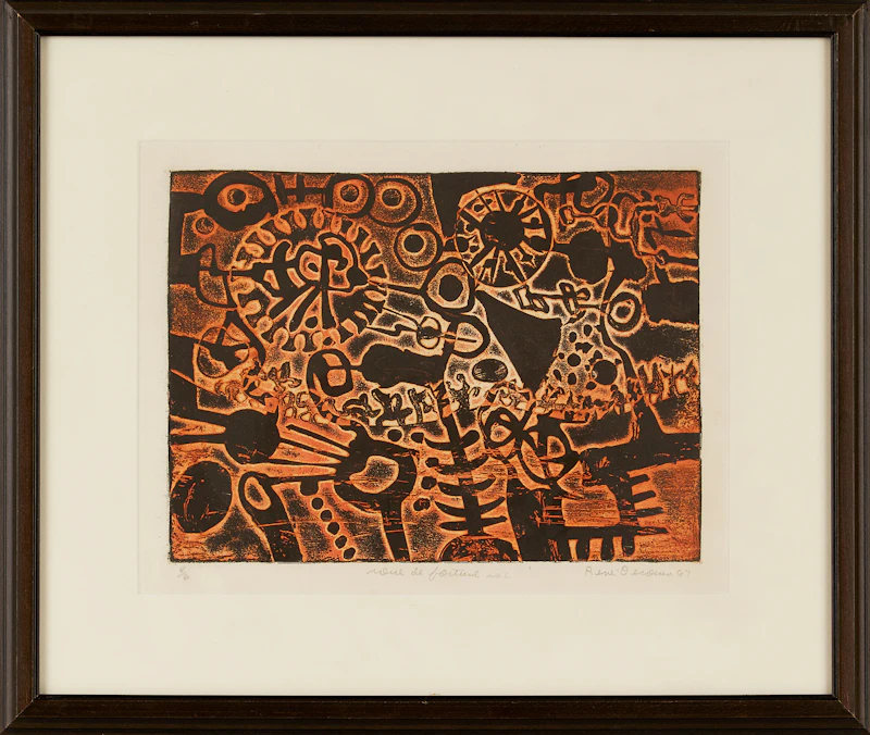 René Derouin, Roue de fortune no. 2, woodblock, 1967 - view 2