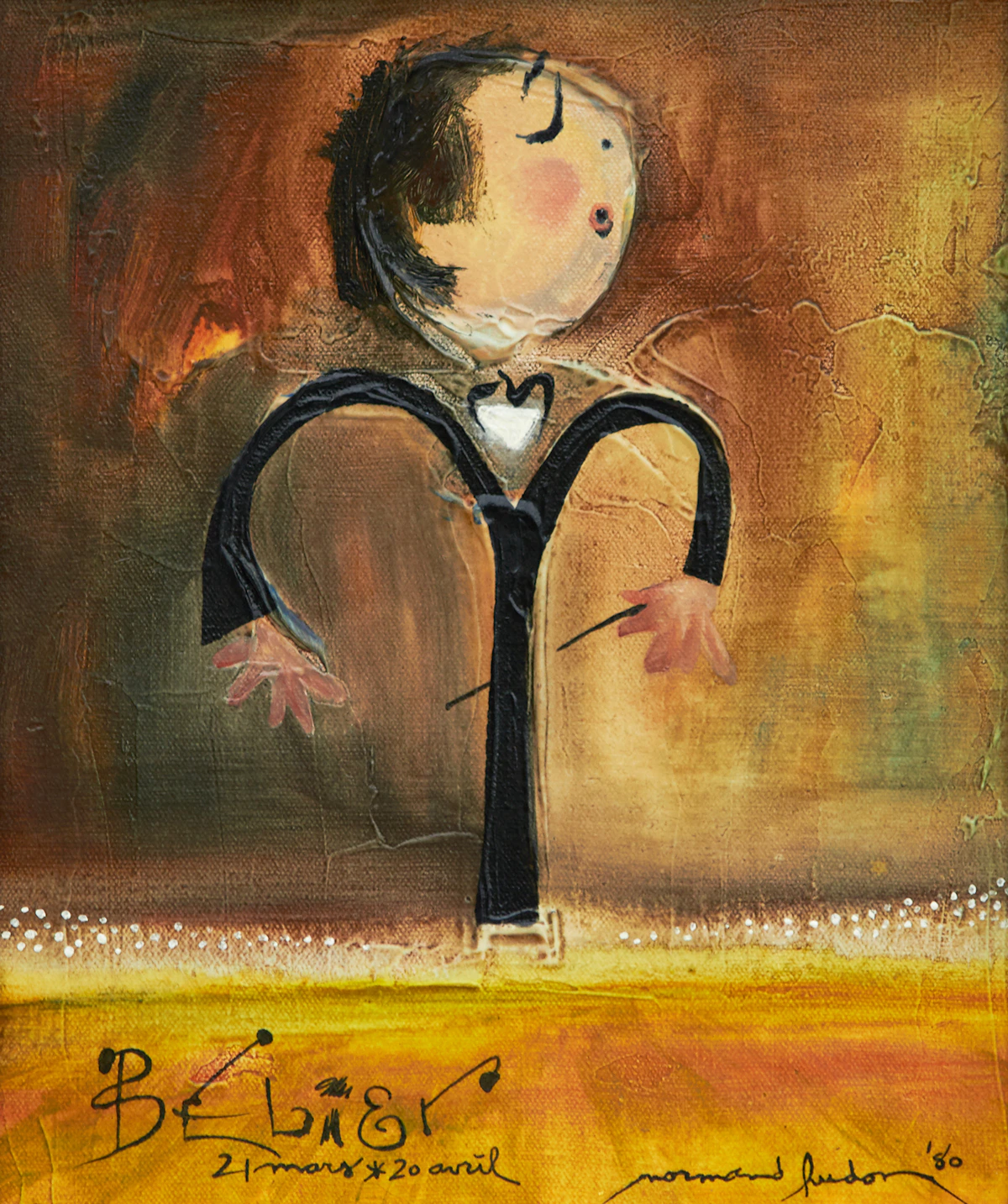 Normand Hudon, Le Bélier, oil on canvas, 1980