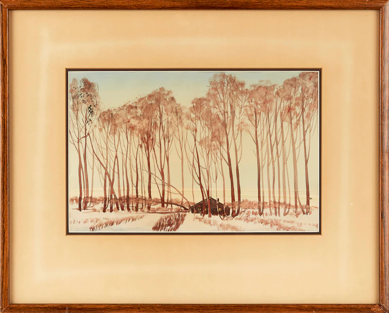 Robert N. Hurley, Autumn Landscape, watercolour - view 2
