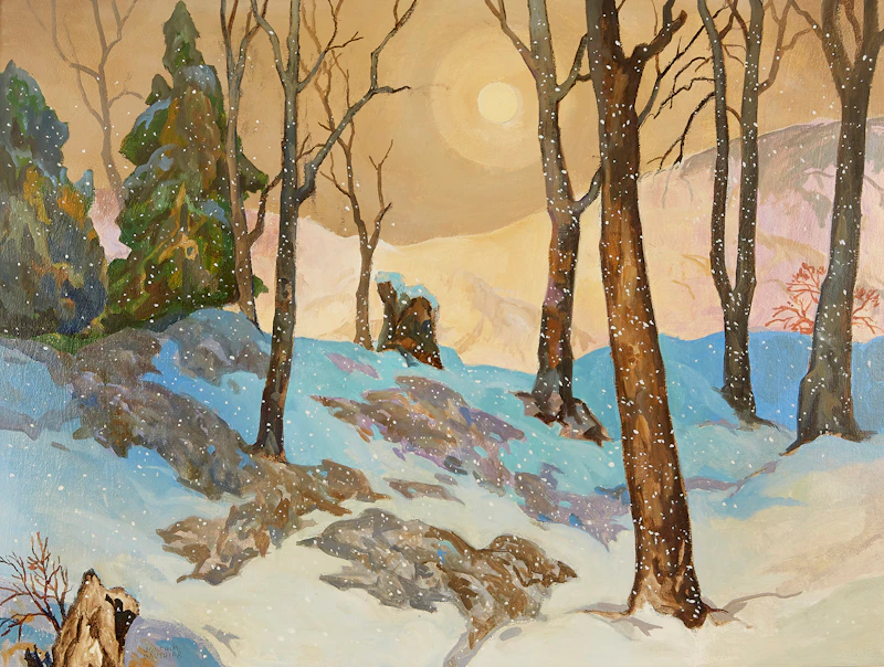 Winter Evening by Joachim George Gauthier