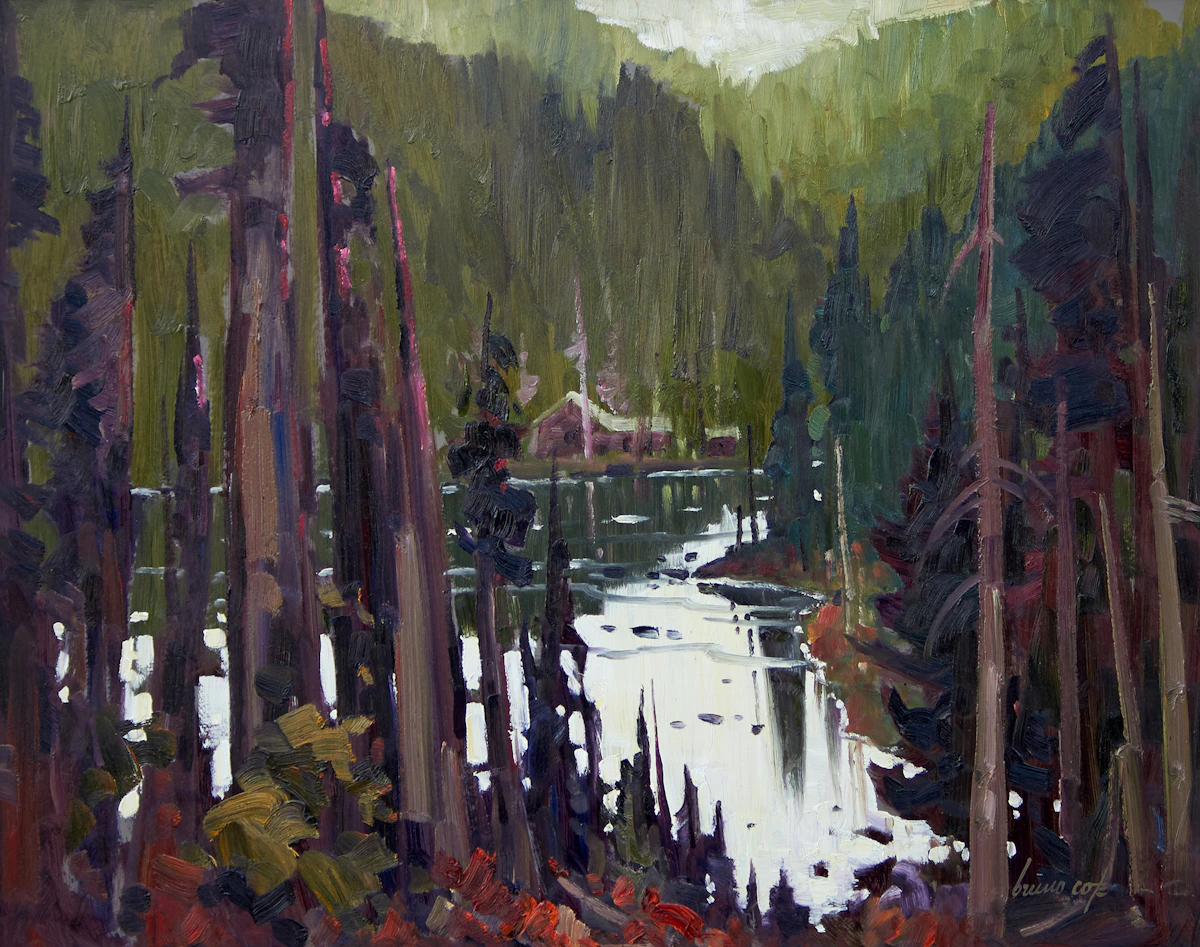 Bruno Côté, Lac des Ha-Ha, oil on masonite