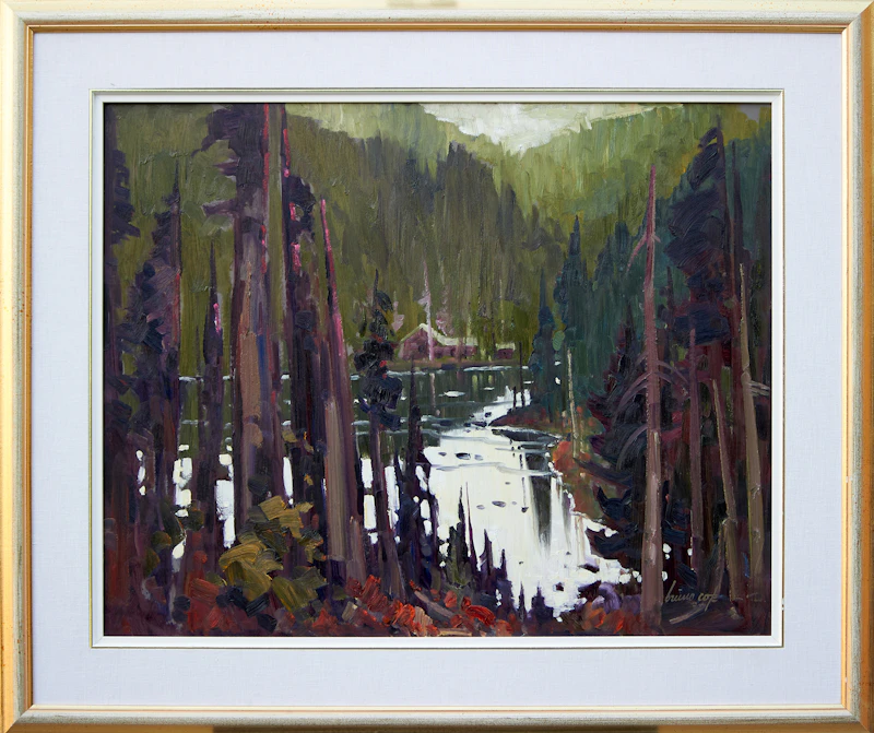 Bruno Côté, Lac des Ha-Ha, oil on masonite - view 2