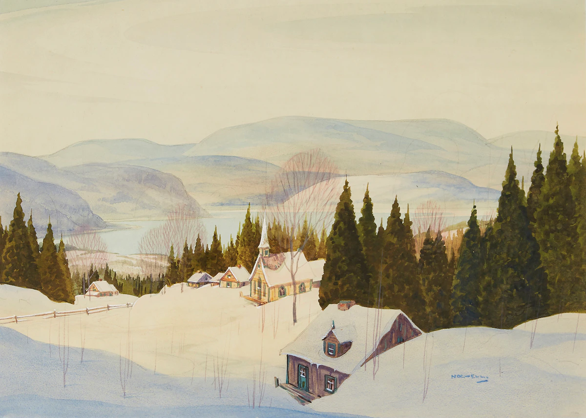 Graham Noble Norwell, Winter Landscape, watercolour