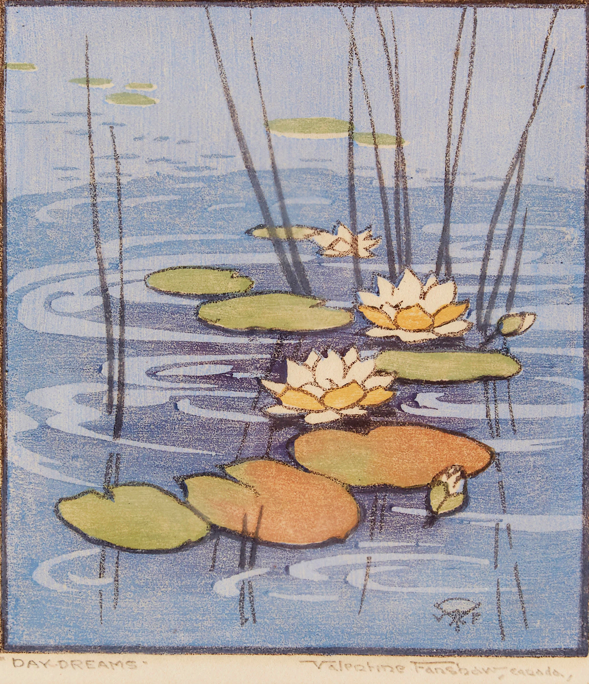 Hubert Valentine Fanshaw, Daydreams, colour woodblock