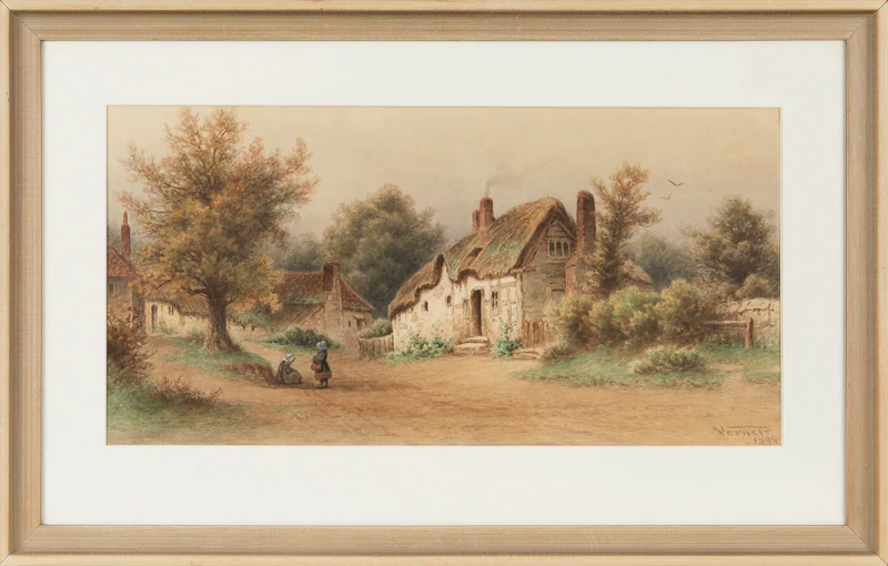 Frederick Arthur Verner, Village Landscape, watercolour, 1894 - view 2