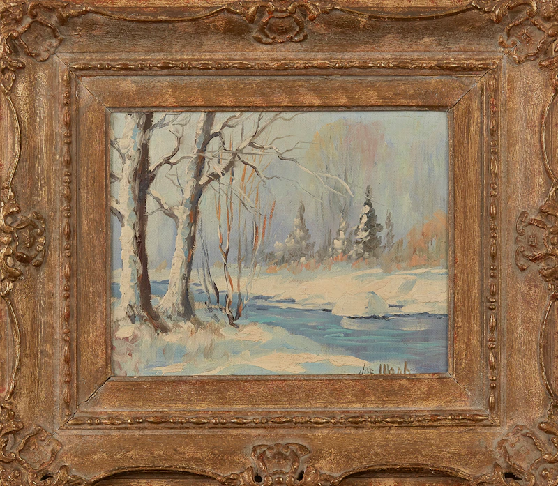 Joseph Monk, Winter Landscape, oil on canvas - view 2