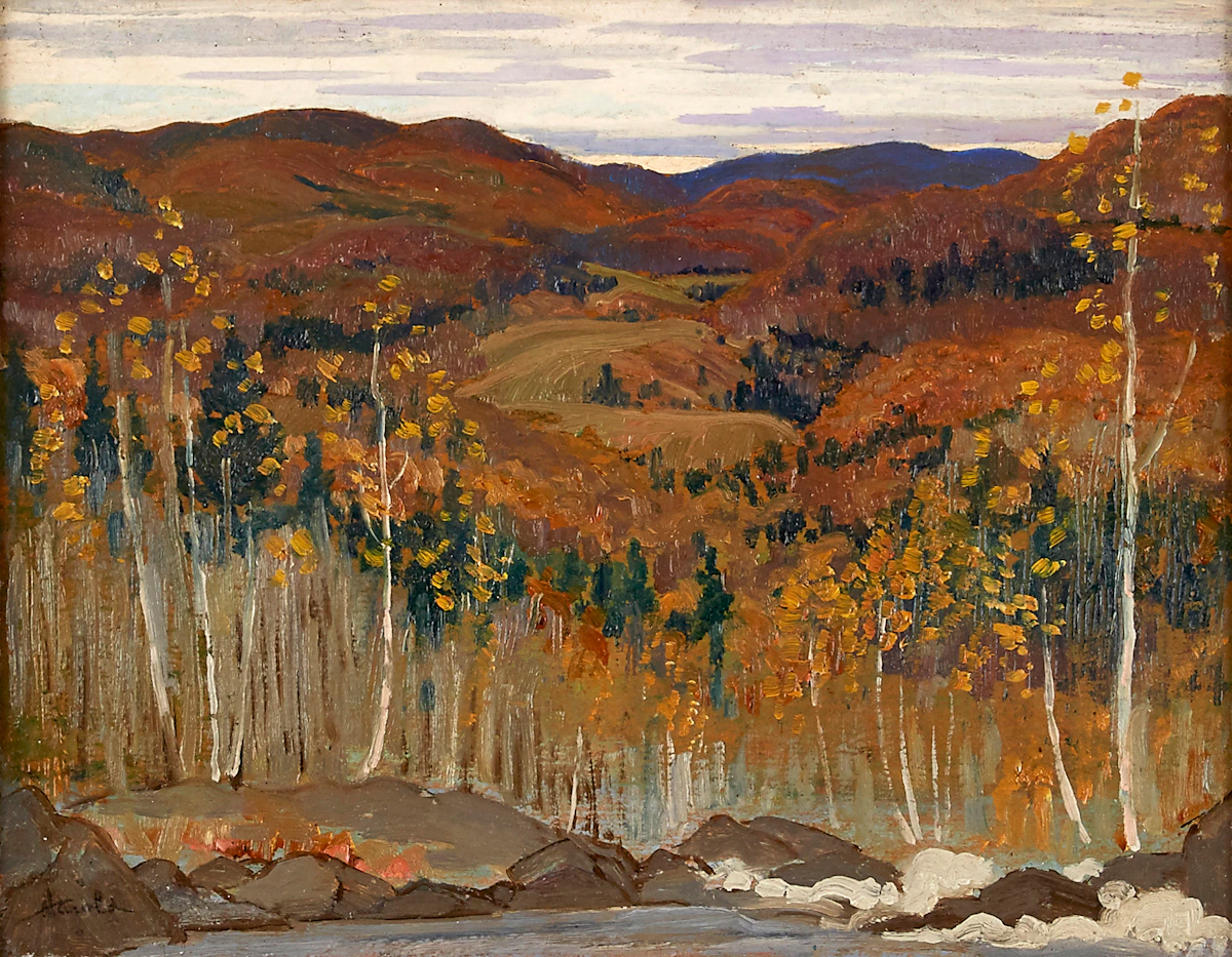 Thomas Harold Beament, Autumn in the Laurentians, oil on board