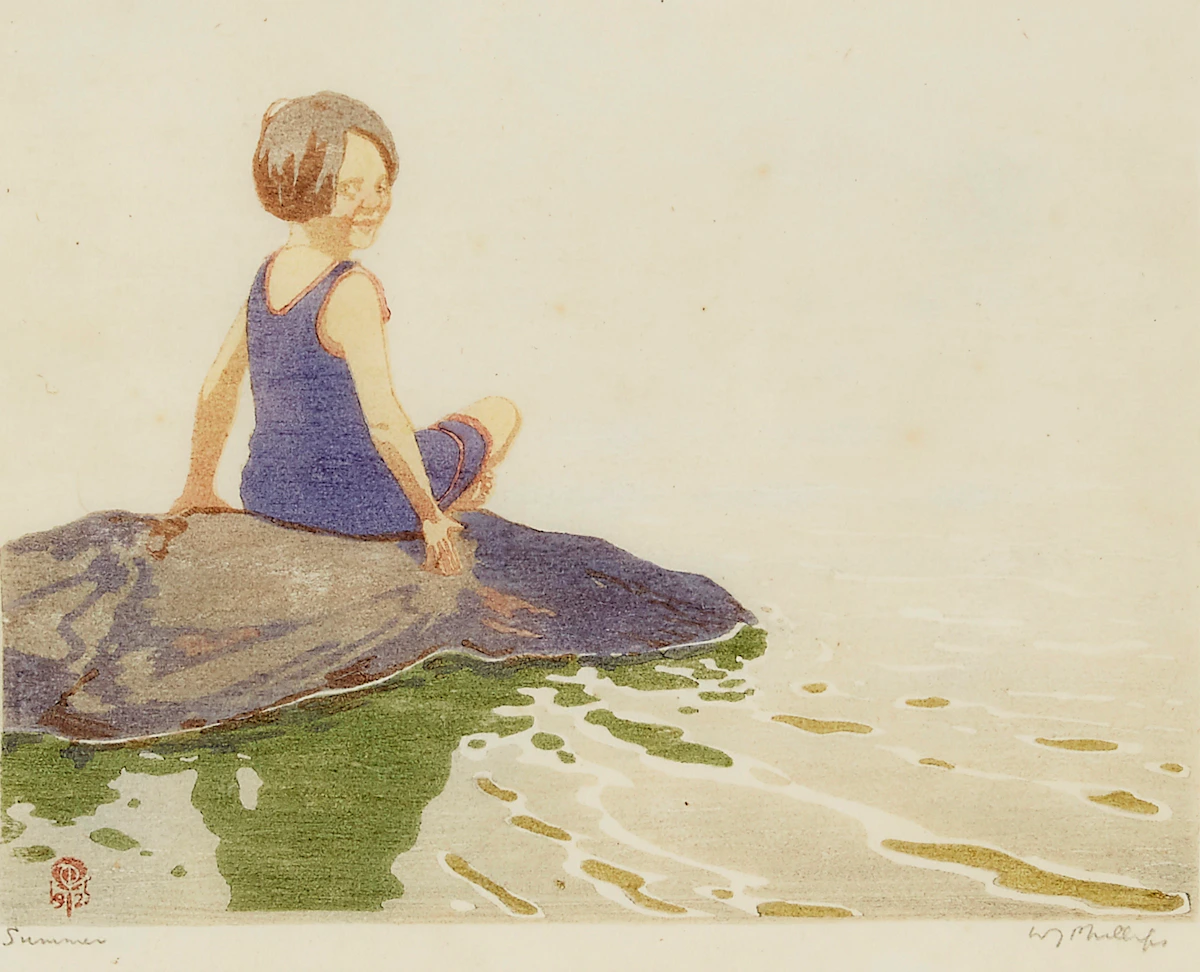 Walter Joseph Phillips, Summer, woodblock in colours, 1925