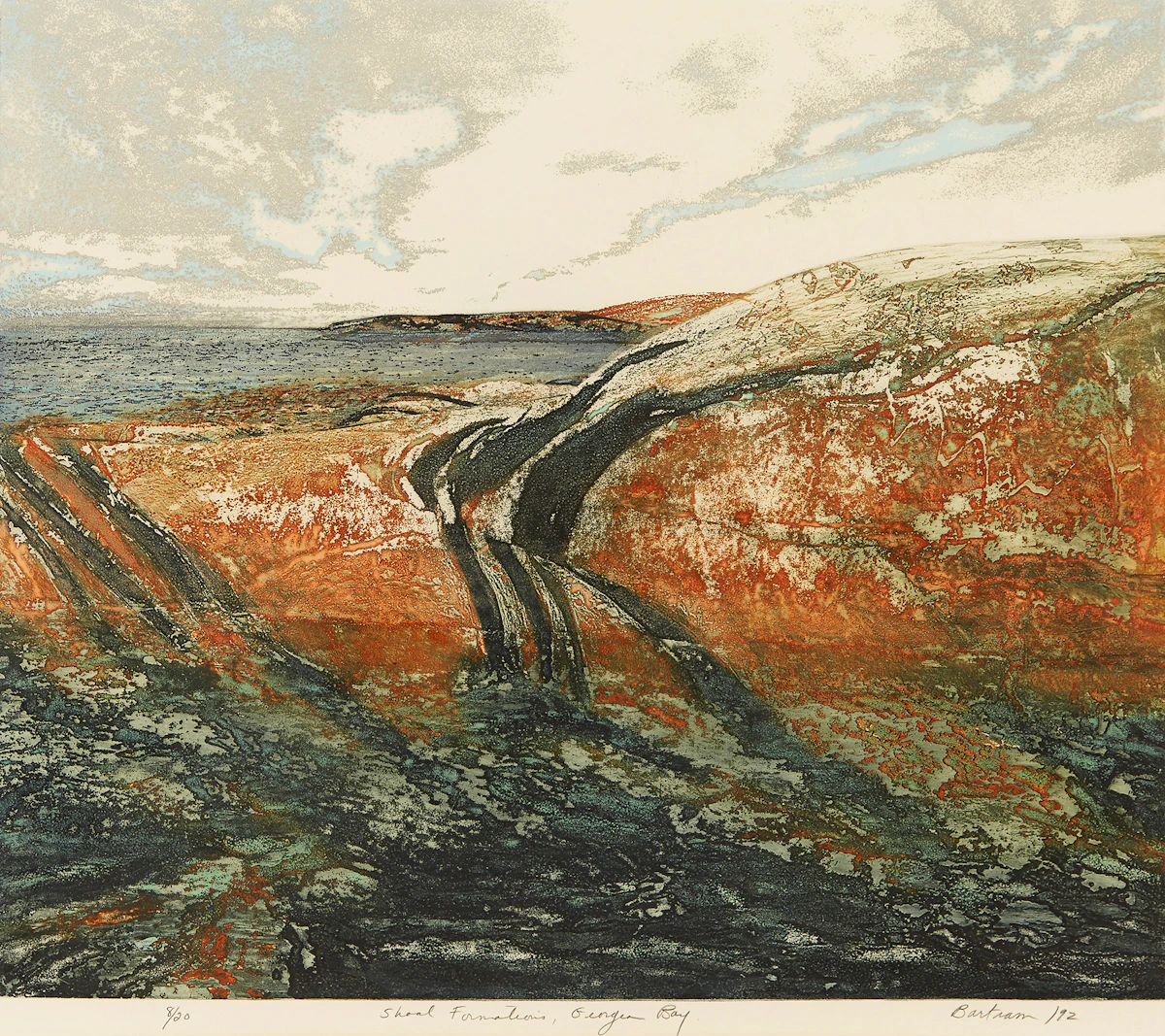 Edward John Bartram, Shoal Formations, Georgian Bay, colour etching, 1992