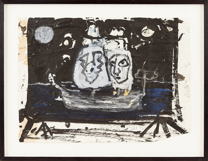 John Scott, Boat with Twin Sails, mixed media on paper, 1994 - view 2