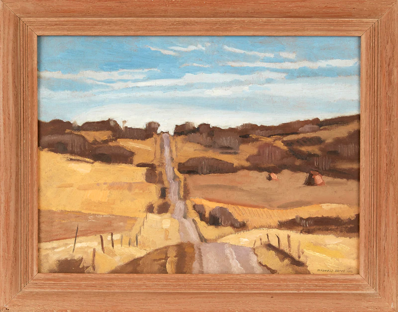 Maxwell Bennett Bates, Landscape, oil on canvas board, 1952 - view 2