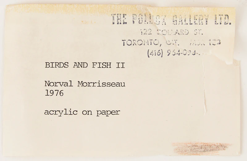 Norval Morrisseau, Birds and Fish II, acrylic on paper, 1976 - view 2