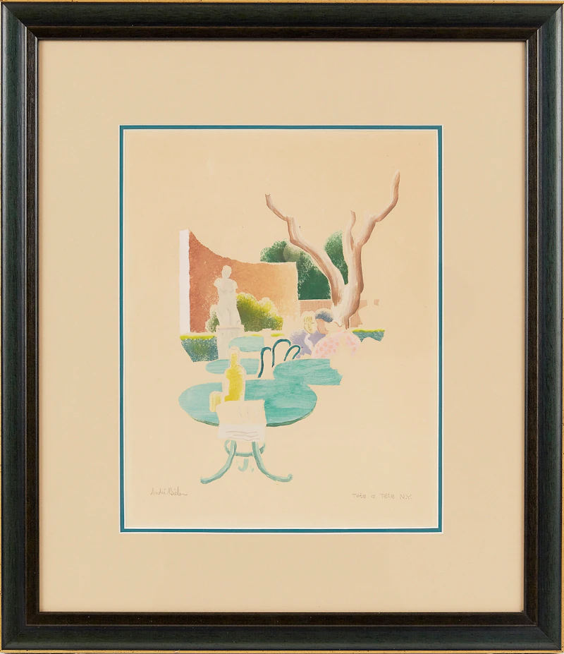 André Charles Biéler, Tête a Tête, N.Y., watercolour - view 2