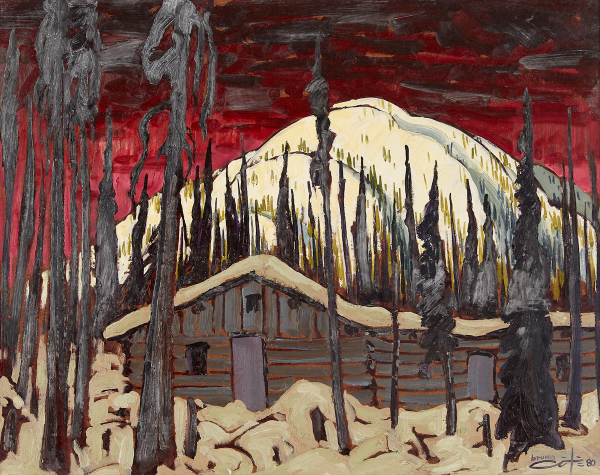 Bruno Côté, Camp sur Ste Marguerite, oil on panel, 1980