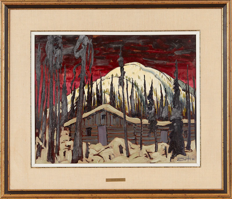 Bruno Côté, Camp sur Ste Marguerite, oil on panel, 1980 - view 2