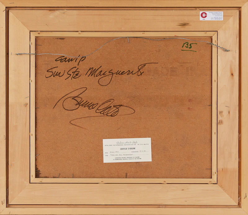 Bruno Côté, Camp sur Ste Marguerite, oil on panel, 1980 - view 3
