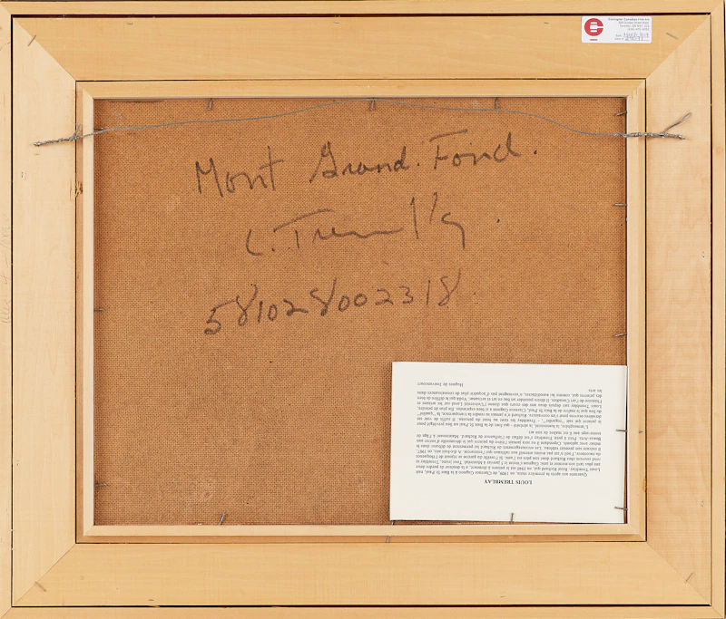 Louis Tremblay, Mont Grand Fond, oil on panel - view 3