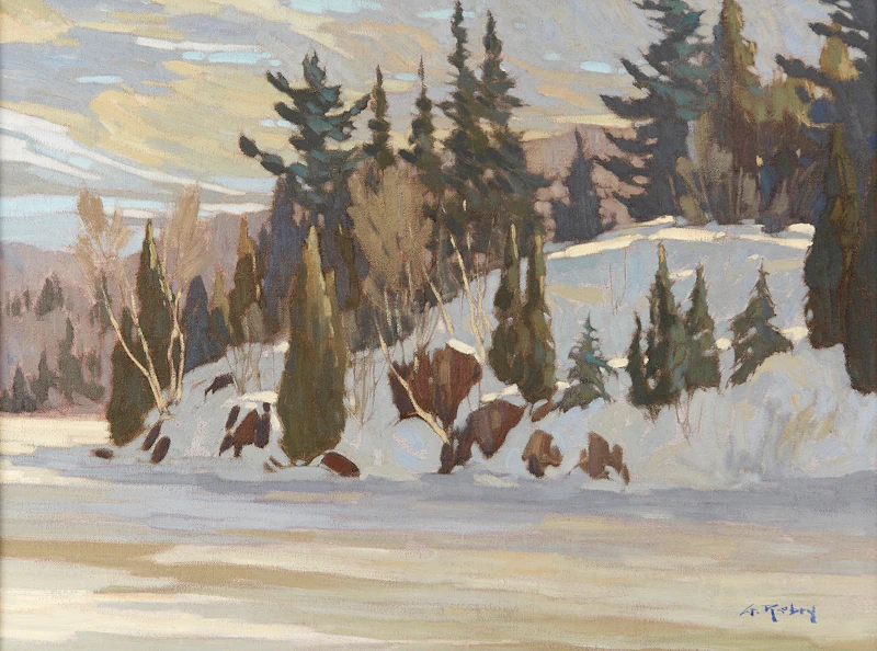 Gaston Rebry, Au Grand Lac Long, oil on canvas, 1985 - view 2