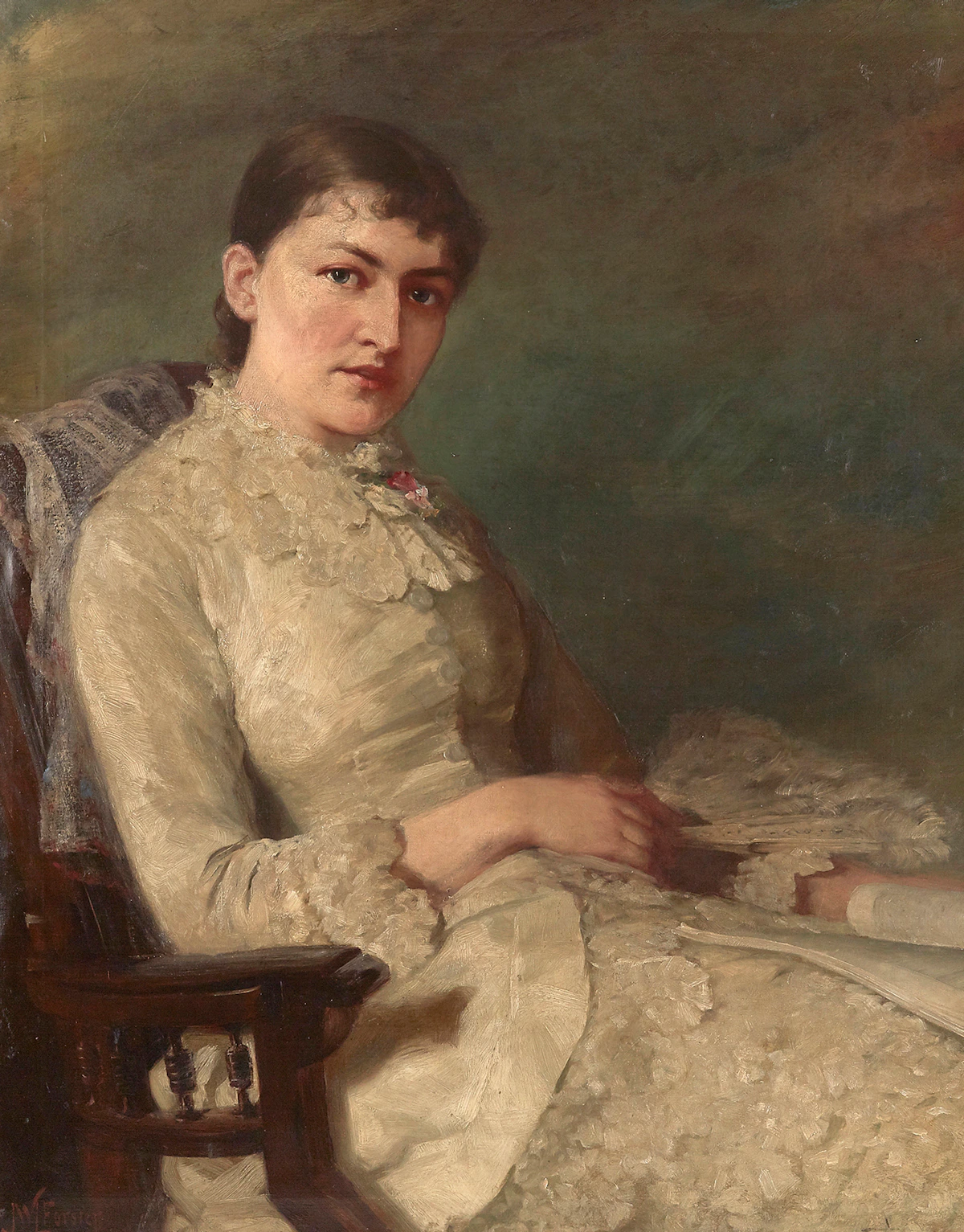 John Wycliffe Lowes Forster, Portrait of a Lady, oil on canvas