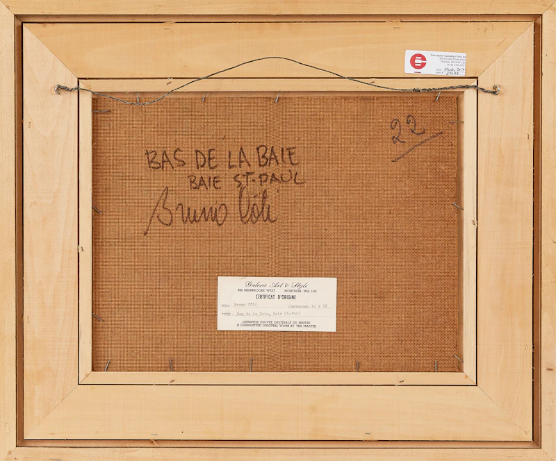 Bruno Côté, Bas de la Baie, Baie St-Paul, oil on board, 1979 - view 3