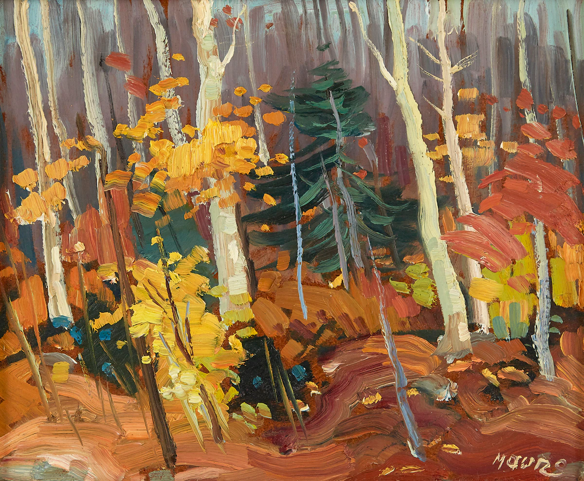 Mario Mauro, Sous Bois, oil on board, 1978