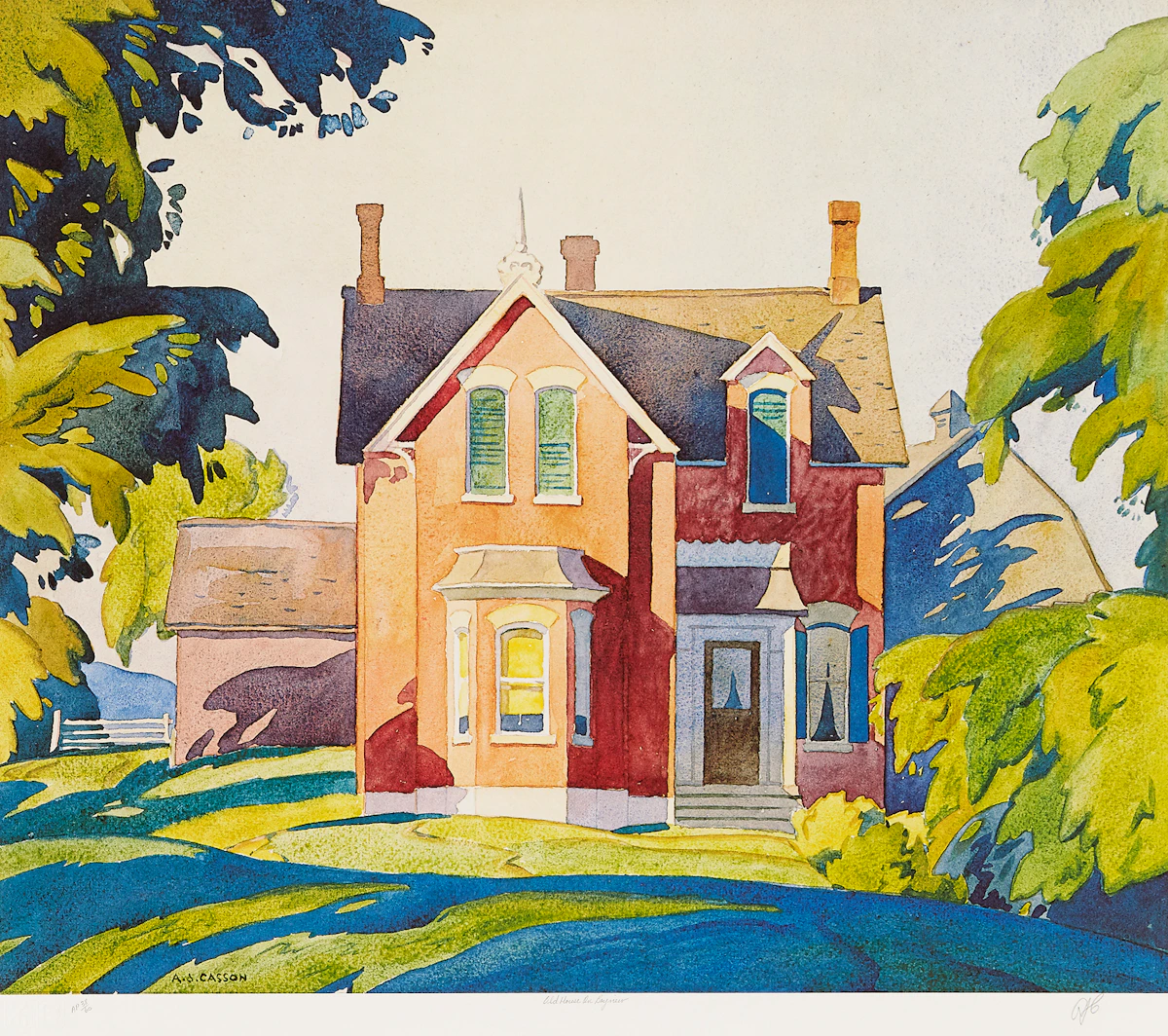 Alfred Joseph Casson, Old House on Bayview; Autumn Afternoon; Village House, three colour serigraphs