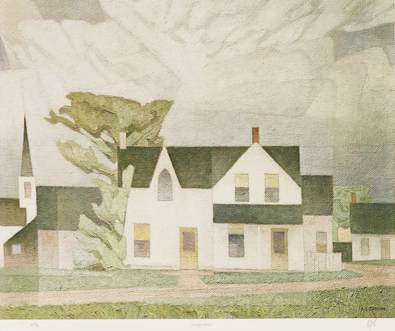 Alfred Joseph Casson, Old House on Bayview; Autumn Afternoon; Village House, three colour serigraphs - view 2